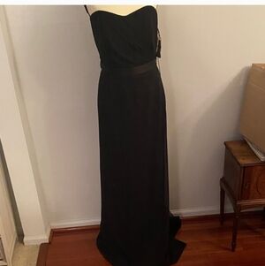 White by Vera Wang Black Lace Strapless Gown Size 8 NWT
